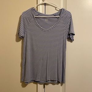 Blue and white striped T-shirt